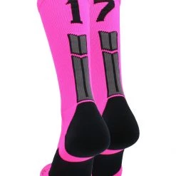 MadSportsStuff Neon Pink And Black Player ID Custom Number Crew Socks For Basketball Lacrosse Volleyball Boys And Girls 165 MadSportsStuff Neon Pink And Black Player ID Custom Number Crew Socks For Basketball Lacrosse Volleyball Boys And Girls