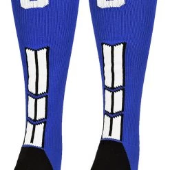 MadSportsStuff Baseball Socks Royal Player ID Custom Number Over The Calf Socks For Softball Baseball Football Boys And Girls
