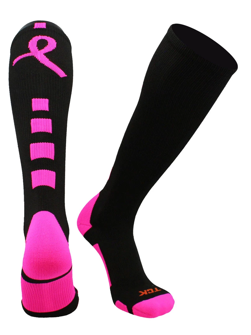 TCK Baseline Breast Cancer Awareness Over The Calf Socks Baseball Socks 1 TCK Baseline Breast Cancer Awareness Over The Calf Socks Baseball Socks