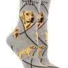 WHD Yellow Lab Socks For Women Gift For Dog Lovers Crazy Socks - Crew