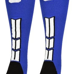 MadSportsStuff Baseball Socks Royal Player ID Custom Number Over The Calf Socks For Softball Baseball Football Boys And Girls