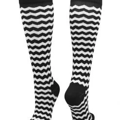 TCK Softball Socks Krazisox Chevron Striped Over The Calf Socks