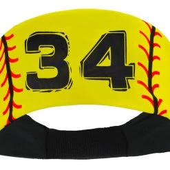 MadSportsStuff Softball Headband For Girls With Jersey Number (numbers 00-39) Headbands