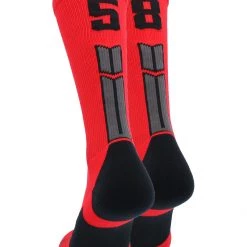 MadSportsStuff Red And Black Player ID Custom Number Crew Socks For Basketball Lacrosse Volleyball Boys And Girls 125 MadSportsStuff Red And Black Player ID Custom Number Crew Socks For Basketball Lacrosse Volleyball Boys And Girls