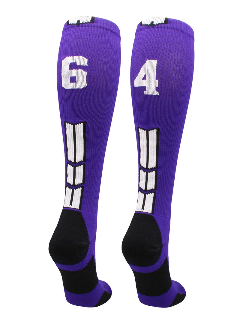 MadSportsStuff Purple Player ID Custom Number Over The Calf Socks For Softball Baseball Football Boys And Girls Softball Socks 16 MadSportsStuff Purple Player ID Custom Number Over The Calf Socks For Softball Baseball Football Boys And Girls Softball Socks