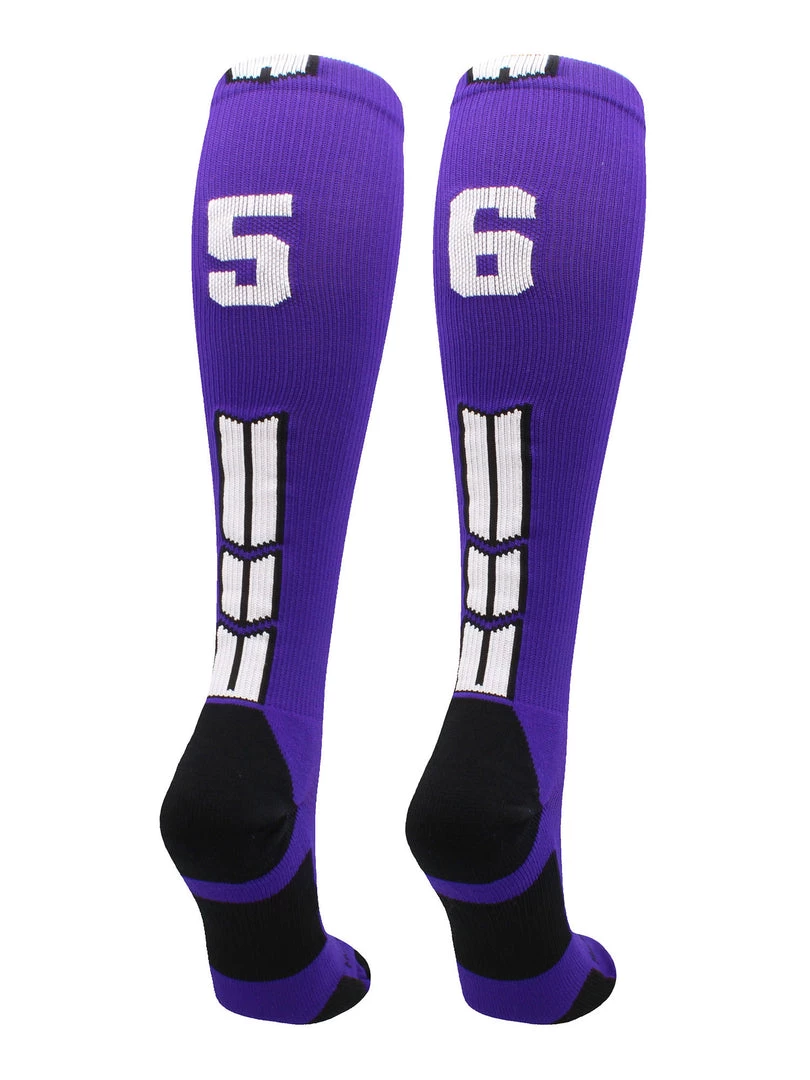 MadSportsStuff Purple Player ID Custom Number Over The Calf Socks For Softball Baseball Football Boys And Girls Softball Socks 24 MadSportsStuff Purple Player ID Custom Number Over The Calf Socks For Softball Baseball Football Boys And Girls Softball Socks