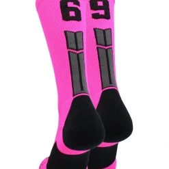 MadSportsStuff Neon Pink And Black Player ID Custom Number Crew Socks For Basketball Lacrosse Volleyball Boys And Girls 114 MadSportsStuff Neon Pink And Black Player ID Custom Number Crew Socks For Basketball Lacrosse Volleyball Boys And Girls