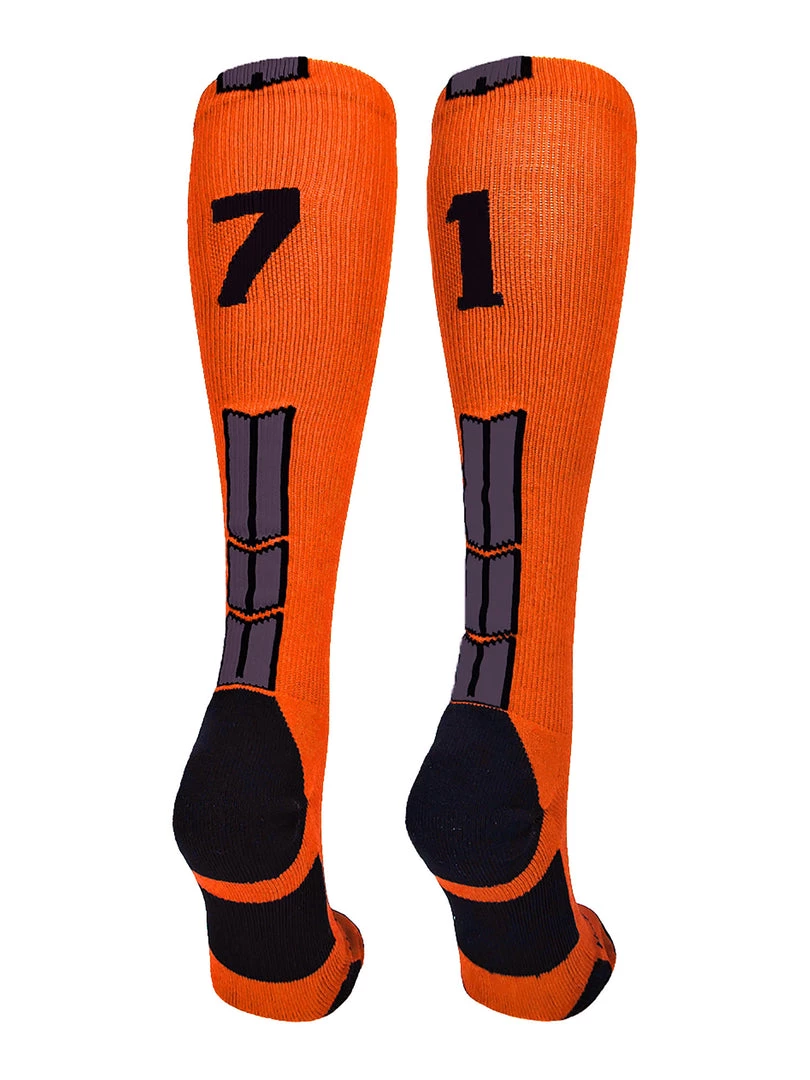 MadSportsStuff Softball Socks Orange And Black Player ID Custom Number Over The Calf Socks For Softball Baseball Football Boys And Girls 9 MadSportsStuff Softball Socks Orange And Black Player ID Custom Number Over The Calf Socks For Softball Baseball Football Boys And Girls