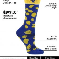 TCK West Virginia Mountaineers Socks Womens Savage Crew Socks