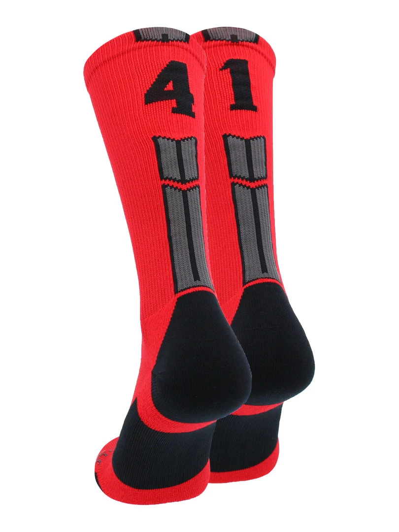 MadSportsStuff Red And Black Player ID Custom Number Crew Socks For Basketball Lacrosse Volleyball Boys And Girls 88 MadSportsStuff Red And Black Player ID Custom Number Crew Socks For Basketball Lacrosse Volleyball Boys And Girls