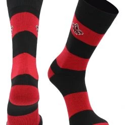 TCK All Schools Louisiana Lafayette Ragin' Cajuns Socks Game Day Striped Crew Socks
