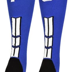 MadSportsStuff Royal Player ID Custom Number Over The Calf Socks For Softball Baseball Football Boys And Girls