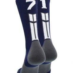 MadSportsStuff Volleyball Socks Navy Player ID Custom Number Crew Socks For Basketball Lacrosse Volleyball Boys And Girls