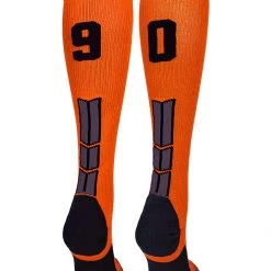MadSportsStuff Softball Socks Orange And Black Player ID Custom Number Over The Calf Socks For Softball Baseball Football Boys And Girls 145 MadSportsStuff Softball Socks Orange And Black Player ID Custom Number Over The Calf Socks For Softball Baseball Football Boys And Girls