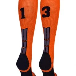 MadSportsStuff Softball Socks Orange And Black Player ID Custom Number Over The Calf Socks For Softball Baseball Football Boys And Girls 171 MadSportsStuff Softball Socks Orange And Black Player ID Custom Number Over The Calf Socks For Softball Baseball Football Boys And Girls