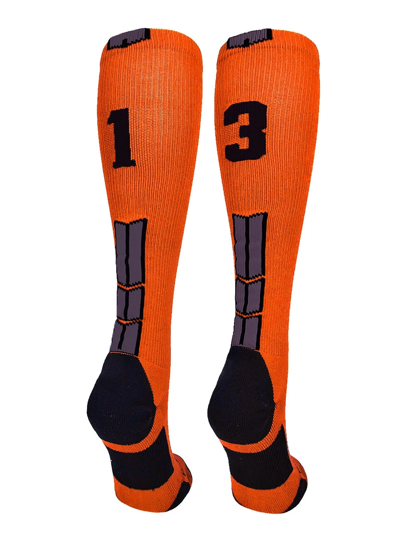 MadSportsStuff Softball Socks Orange And Black Player ID Custom Number Over The Calf Socks For Softball Baseball Football Boys And Girls 66 MadSportsStuff Softball Socks Orange And Black Player ID Custom Number Over The Calf Socks For Softball Baseball Football Boys And Girls