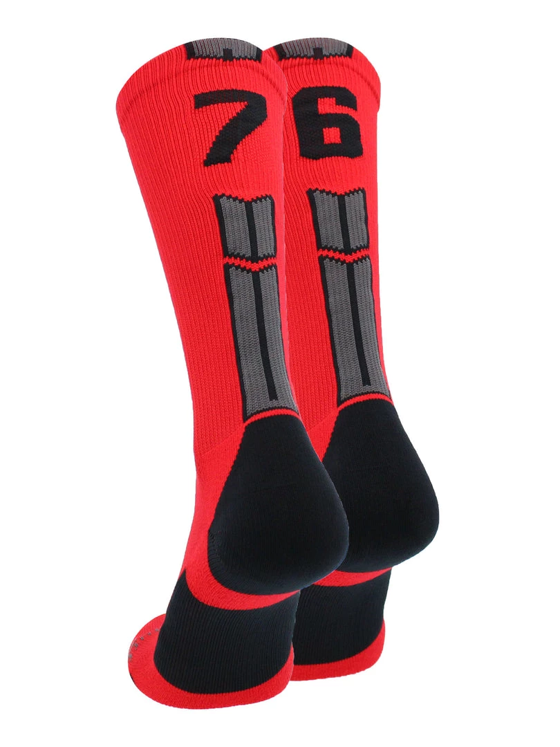 MadSportsStuff Red And Black Player ID Custom Number Crew Socks For Basketball Lacrosse Volleyball Boys And Girls 31 MadSportsStuff Red And Black Player ID Custom Number Crew Socks For Basketball Lacrosse Volleyball Boys And Girls