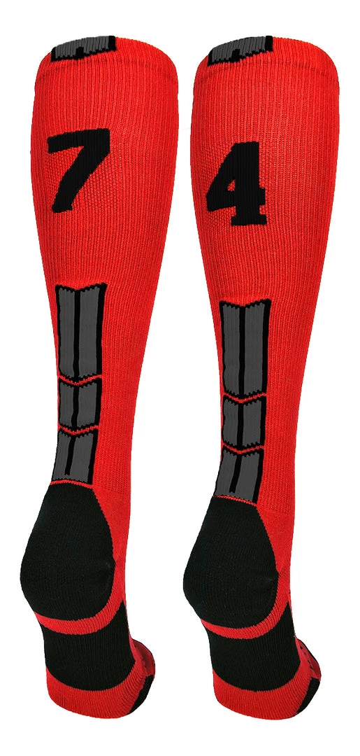 MadSportsStuff Red And Black Player ID Custom Number Over The Calf Socks For Softball Baseball Football Boys And Girls Baseball Socks 31 MadSportsStuff Red And Black Player ID Custom Number Over The Calf Socks For Softball Baseball Football Boys And Girls Baseball Socks