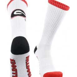 TCK Georgia Bulldogs Socks Basic Crew White Socks