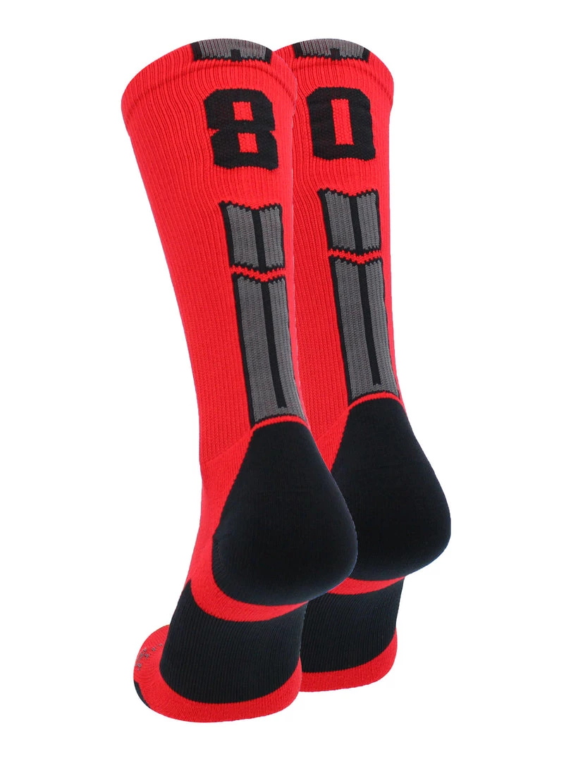 MadSportsStuff Red And Black Player ID Custom Number Crew Socks For Basketball Lacrosse Volleyball Boys And Girls 49 MadSportsStuff Red And Black Player ID Custom Number Crew Socks For Basketball Lacrosse Volleyball Boys And Girls
