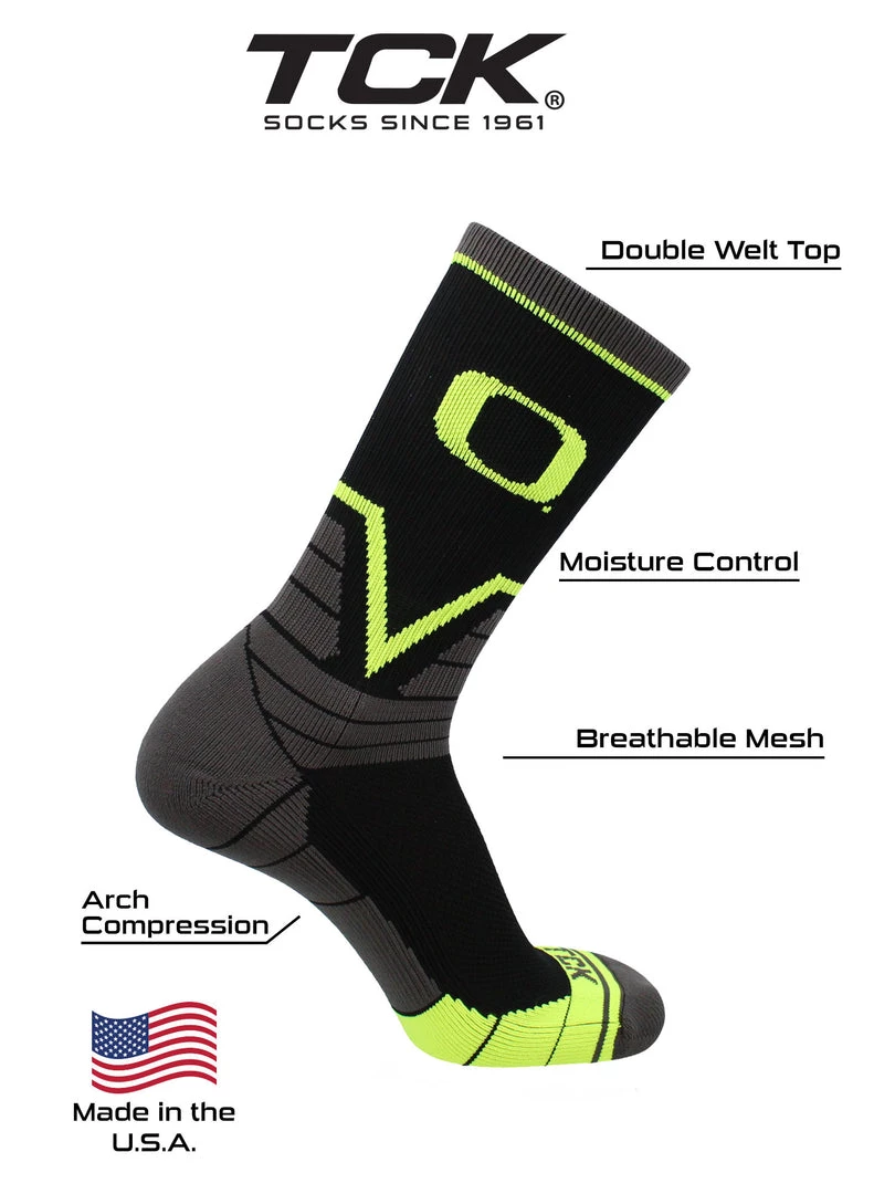 TCK Oregon Ducks Socks Victory Crew 4 TCK Oregon Ducks Socks Victory Crew