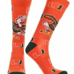 TCK Miami Hurricanes Socks Crew Length Sock Mayhem