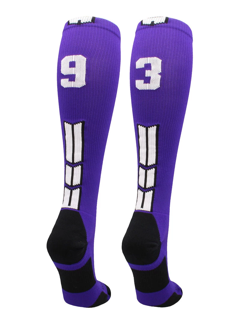 MadSportsStuff Purple Player ID Custom Number Over The Calf Socks For Softball Baseball Football Boys And Girls 37 MadSportsStuff Purple Player ID Custom Number Over The Calf Socks For Softball Baseball Football Boys And Girls