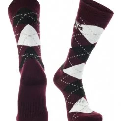 TCK All Schools Texas A&M Aggies Argyle Dress Socks NCAA Fanwear Crew Length