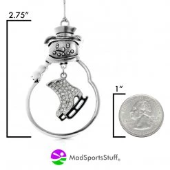 MadSportsStuff Christmas Ornament With Crystal Ice Skates Charm