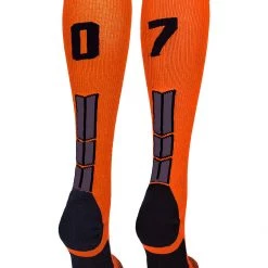 MadSportsStuff Softball Socks Orange And Black Player ID Custom Number Over The Calf Socks For Softball Baseball Football Boys And Girls 177 MadSportsStuff Softball Socks Orange And Black Player ID Custom Number Over The Calf Socks For Softball Baseball Football Boys And Girls