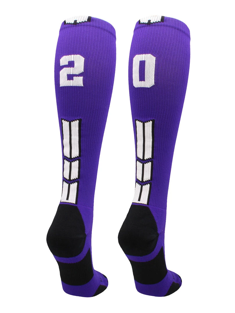 MadSportsStuff Purple Player ID Custom Number Over The Calf Socks For Softball Baseball Football Boys And Girls 59 MadSportsStuff Purple Player ID Custom Number Over The Calf Socks For Softball Baseball Football Boys And Girls