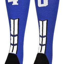 MadSportsStuff Baseball Socks Royal Player ID Custom Number Over The Calf Socks For Softball Baseball Football Boys And Girls