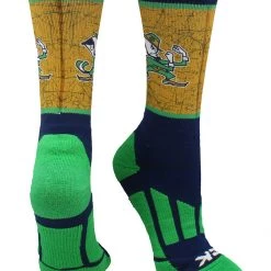 TCK University Of Notre Dame Socks Distressed Sublimated Crew All Schools