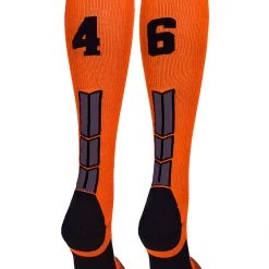 MadSportsStuff Softball Socks Orange And Black Player ID Custom Number Over The Calf Socks For Softball Baseball Football Boys And Girls 189 MadSportsStuff Softball Socks Orange And Black Player ID Custom Number Over The Calf Socks For Softball Baseball Football Boys And Girls