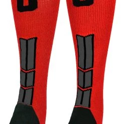 MadSportsStuff Red And Black Player ID Custom Number Over The Calf Socks For Softball Baseball Football Boys And Girls Baseball Socks 175 MadSportsStuff Red And Black Player ID Custom Number Over The Calf Socks For Softball Baseball Football Boys And Girls Baseball Socks