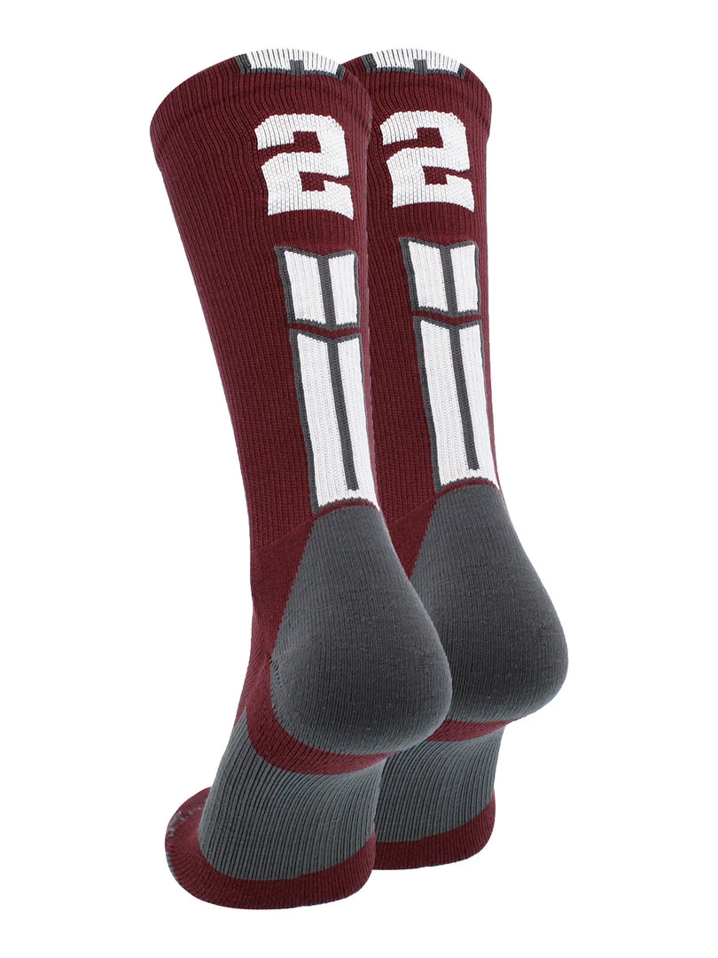 MadSportsStuff Maroon Player ID Custom Number Crew Socks For Basketball Lacrosse Volleyball Boys And Girls Volleyball Socks 78 MadSportsStuff Maroon Player ID Custom Number Crew Socks For Basketball Lacrosse Volleyball Boys And Girls Volleyball Socks
