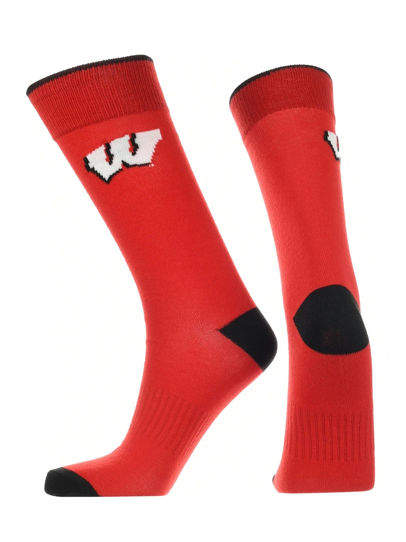 TCK Wisconsin Badgers Dress Socks Dean's List Crew Length Socks 2 TCK Wisconsin Badgers Dress Socks Dean's List Crew Length Socks