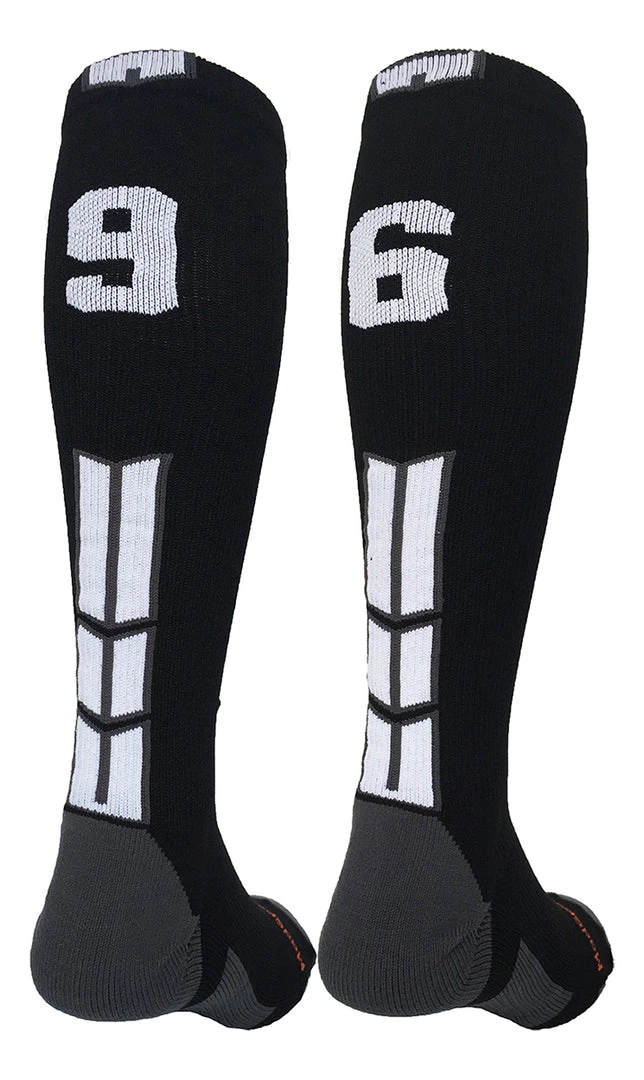 MadSportsStuff Softball Socks Black Player ID Custom Number Over The Calf Socks For Softball Baseball Football Boys And Girls 34 MadSportsStuff Softball Socks Black Player ID Custom Number Over The Calf Socks For Softball Baseball Football Boys And Girls