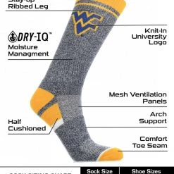 TCK West Virginia Mountaineers Socks Victory Parade Crew Length