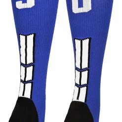 MadSportsStuff Baseball Socks Royal Player ID Custom Number Over The Calf Socks For Softball Baseball Football Boys And Girls