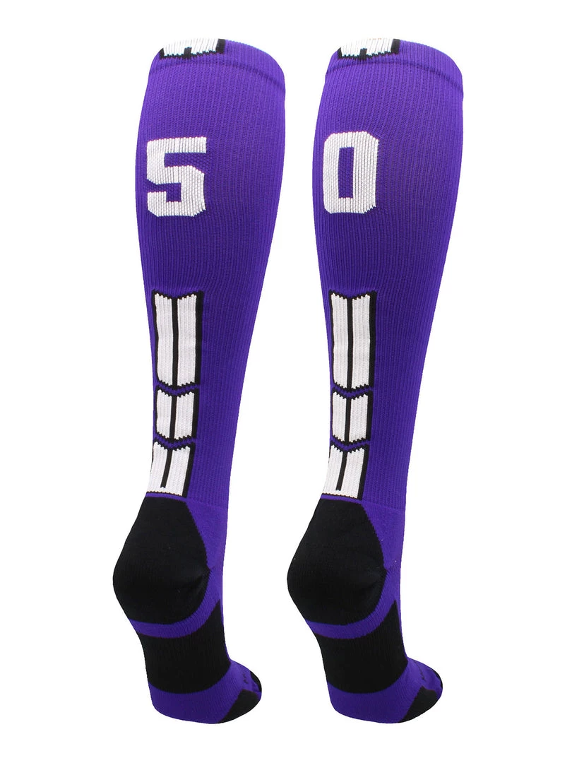 MadSportsStuff Purple Player ID Custom Number Over The Calf Socks For Softball Baseball Football Boys And Girls Softball Socks 55 MadSportsStuff Purple Player ID Custom Number Over The Calf Socks For Softball Baseball Football Boys And Girls Softball Socks