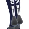 MadSportsStuff Navy Player ID Custom Number Crew Socks For Basketball Lacrosse Volleyball Boys And Girls