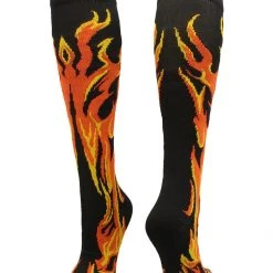 MadSportsStuff Softball Socks With Flames - For Girls Or Boys Women Or Men Baseball Socks