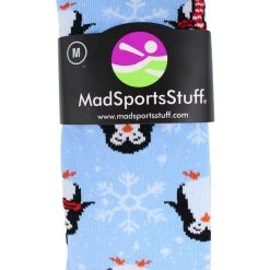 MadSportsStuff Snow Penguin Christmas Socks Over The Calf Length Softball Socks