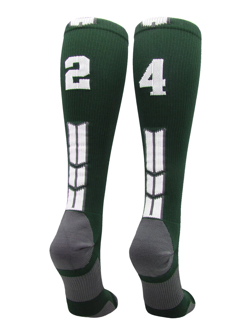 MadSportsStuff Dark Green Player ID Custom Number Over The Calf Socks For Softball Baseball Football Boys And Girls Softball Socks 81 MadSportsStuff Dark Green Player ID Custom Number Over The Calf Socks For Softball Baseball Football Boys And Girls Softball Socks