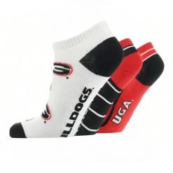 TCK Georgia Bulldogs No Show Socks Full Field 3 Pack