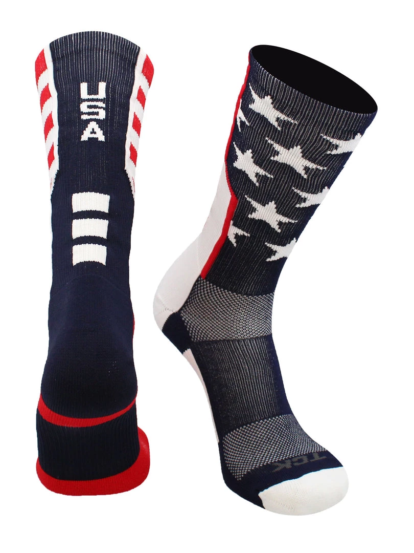 TCK Basketball Socks USA American Flag Socks Crew Length USA Strong 2 TCK Basketball Socks USA American Flag Socks Crew Length USA Strong