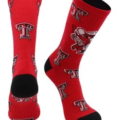 TCK Texas Tech Red Raiders Socks Texas Tech University Red Raiders Mayhem Crew Socks