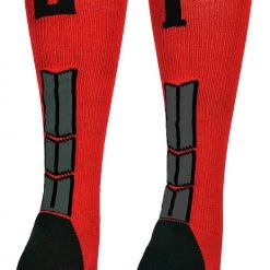 MadSportsStuff Red And Black Player ID Custom Number Over The Calf Socks For Softball Baseball Football Boys And Girls Baseball Socks 163 MadSportsStuff Red And Black Player ID Custom Number Over The Calf Socks For Softball Baseball Football Boys And Girls Baseball Socks
