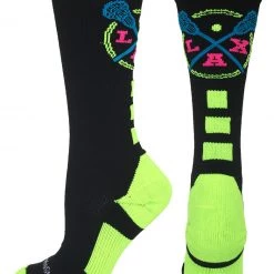 Deals MadSportsStuff Store 9 MadSportsStuff LAX Lacrosse Socks With Lacrosse Sticks Athletic Crew Socks (multiple Colors)